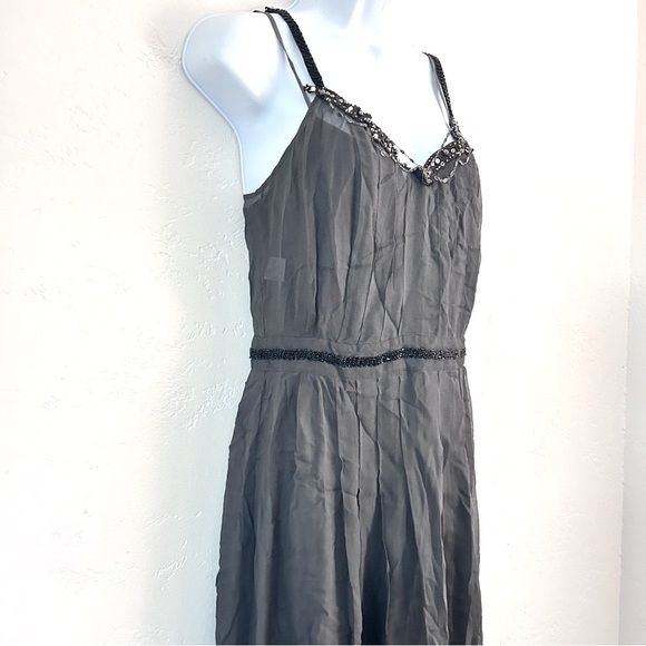 Y2K Silk Midi Beaded Sheath Slip Dress Fairy Grunge SZ 6 NWT Muse Boston Proper - Picture 3 of 11